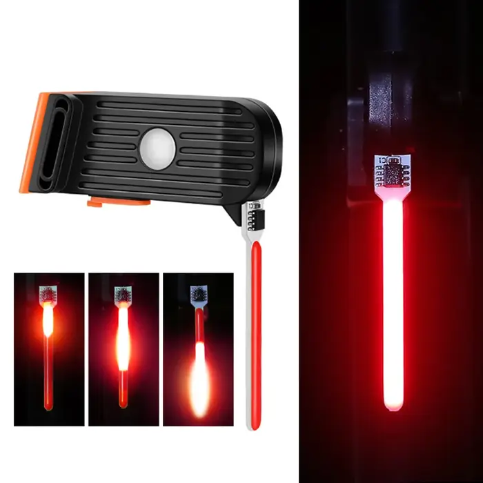 Lumière rouge USB Rechargeable, feu arrière de vélo, taille compacte, léger, plusieurs Modes d'éclai
