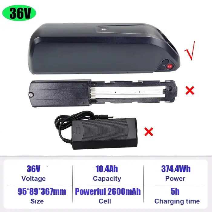 Batterie de vélo électrique JETECH JT-EBB10-22 36V 10.4Ah 12Ah Batterie lithium-ion 48V 14Ah Batteri