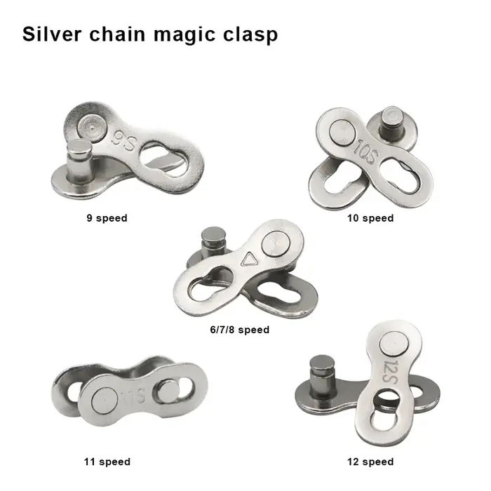 Joints de connecteur de maillon de chaîne de vélo, boutons magiques, pince à boucle de vérificateur