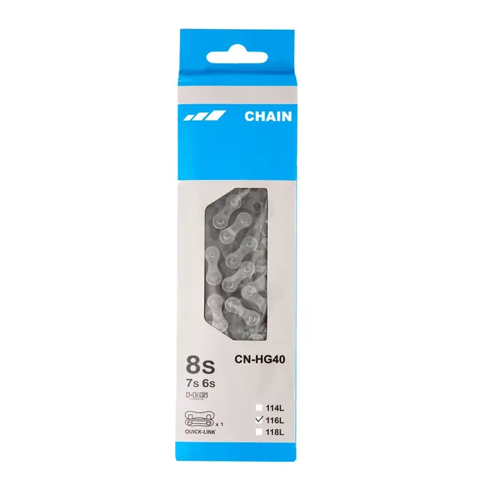 Chaîne SHIMANO CN HG40 6/7/8 vitesses 116 maillons pour vélo de route