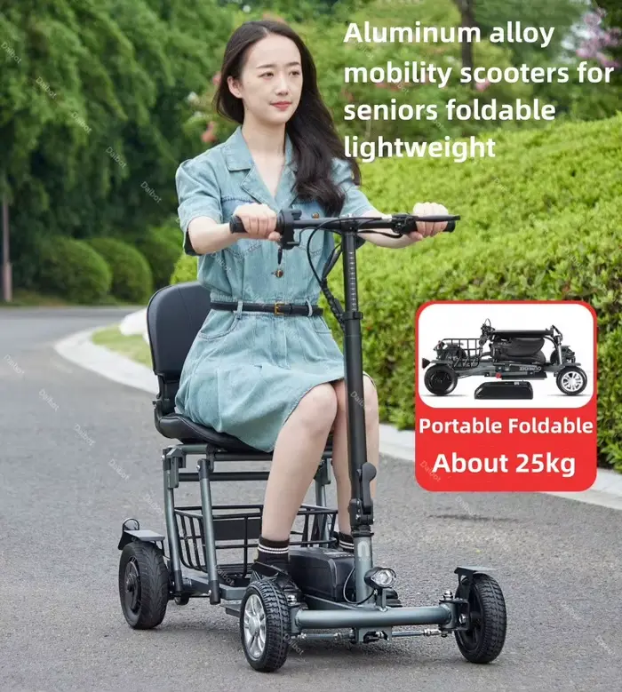 300W 36V 4 roues Scooters de mobilité pour handicapés pliable léger tout-Terrain gamme 32km Scooter électrique batterie amovible