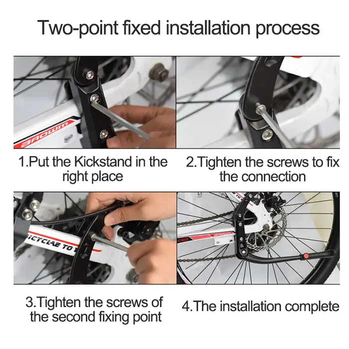 Béquille réglable en aluminium pour VTT et vélo de route