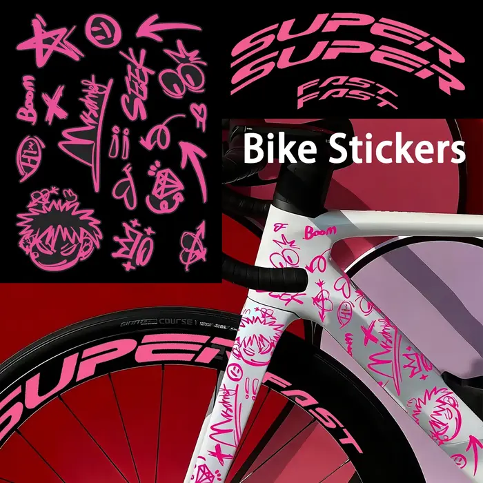 Kit d'autocollants décoratifs en vinyle DIY pour cadre de vélo