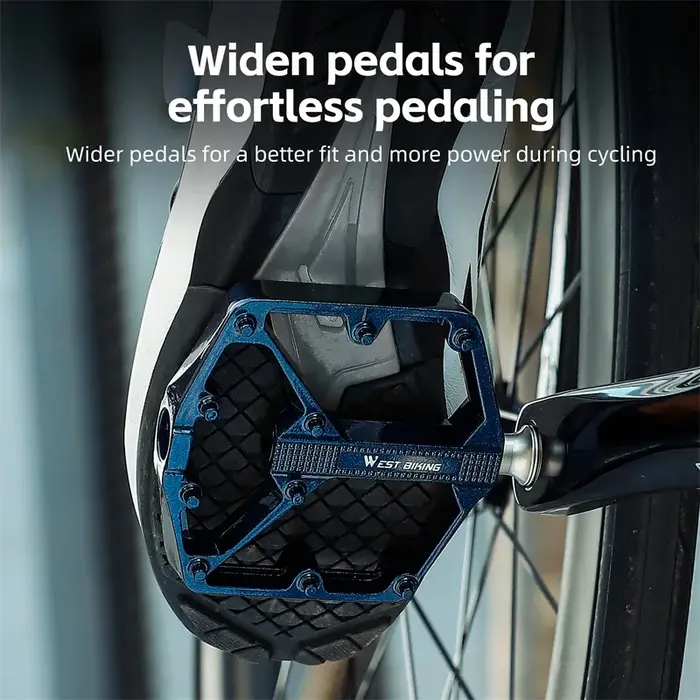 WEST BIKING-Pédales de vélo larges en alliage d'aluminium, peinture métallique dégradée, pédales plates coordonnantes, document DU/3 roulements
