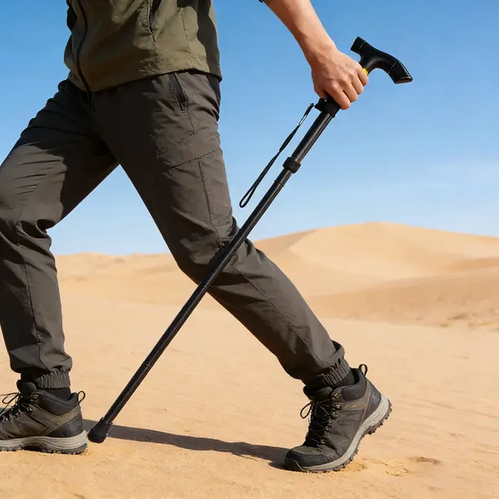 Bâtons de randonnée télescopiques ultralégers de qualité supérieure pour marche nordique camping et randonnée en couleur noir élégante