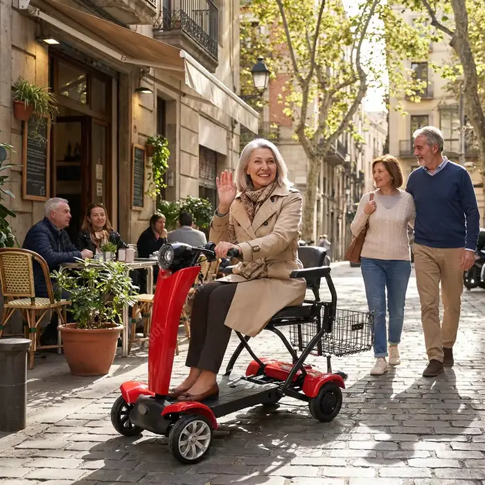Scooter de mobilité pliable automatique à 4 roues pour personnes âgées
