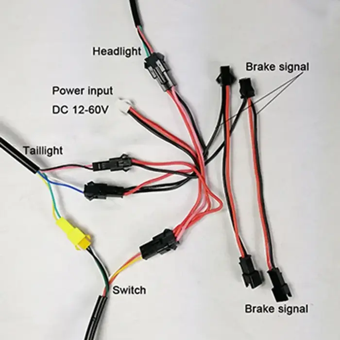 Ligne de connexion d'éclairage de vélo électrique
