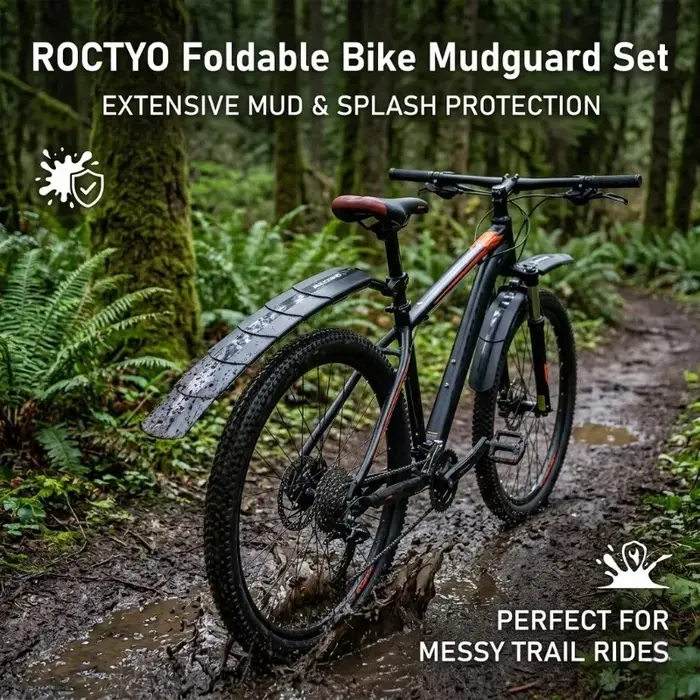 Ensemble de garde-boue pour vélo, réglables, avant et arrière, couverture complète, pliables, rétractables, imperméables, protection contre les éclaboussures pour VTT et vélo de route