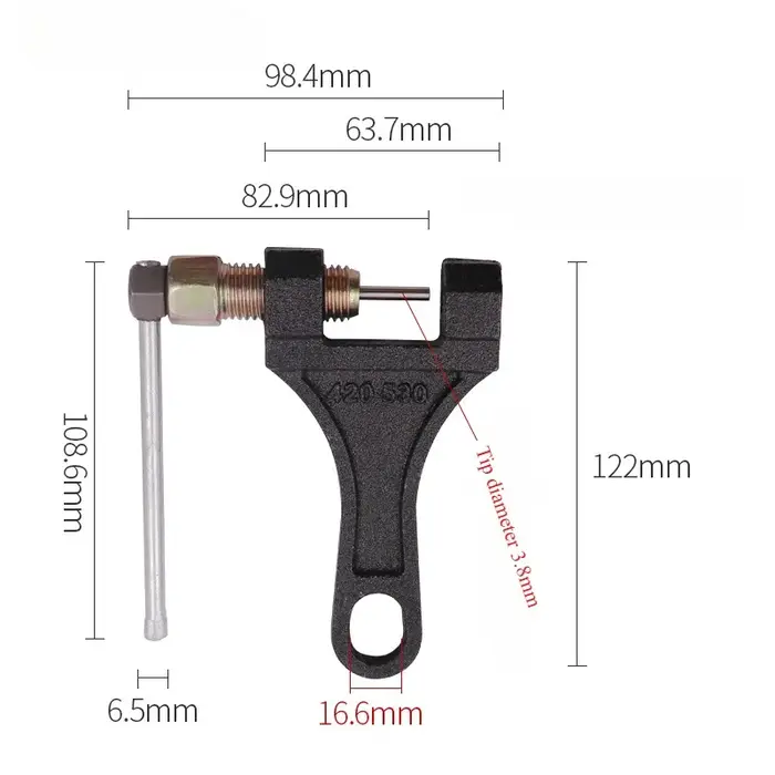 Outil de réparation de dissolvant de goupille de démontage de lien de disjoncteur de chaîne de Tricycle de moto adapté