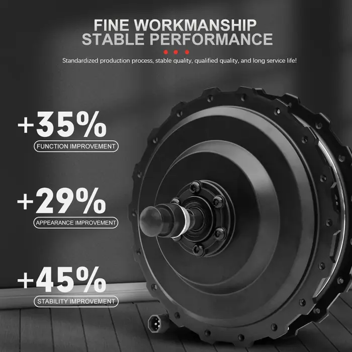 Moteur moyeu à engrenages sans balais 48V 1000W haute vitesse noir pour kit de conversion de vélo électrique performance robuste