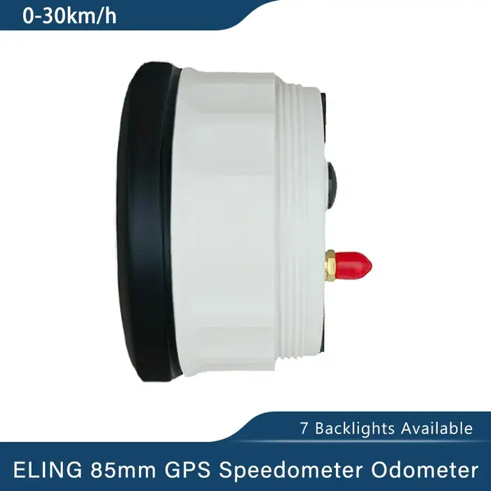 ELING-Compteur de vitesse GPS avec rétroéclairage 7 couleurs, 85mm, 0-30 km/h, 200 km/h, 0-80mph, 120mph, 160mph, odomcirculation, pour voiture, bateau, moto