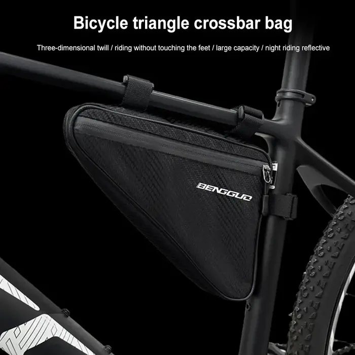 Sac triangulaire pour vélo, sac pour VTT, sac pour tube supérieur de vélo de route, sac de cyclisme, équipement de cyclisme