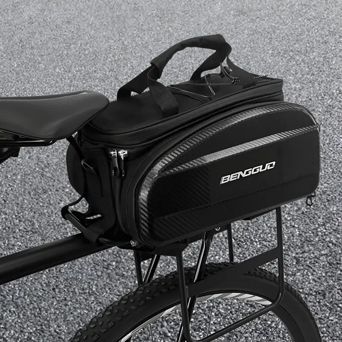 Bike Rack Bag with Reflector & Shoulder Strap Bicycle Trunk Pannier