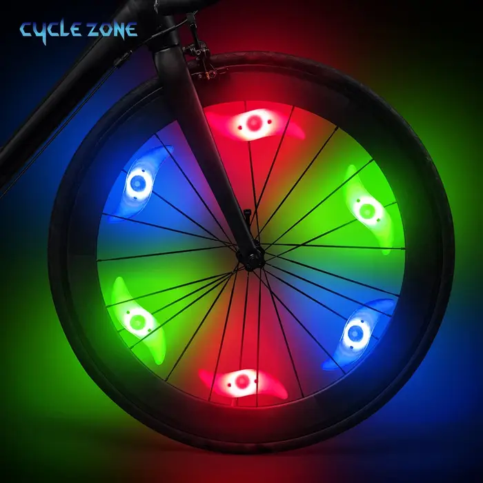 Lumières de pneu de vélo, rayons de roue, 3 modes LED, étanche, avertissement de sécurité, facile à 