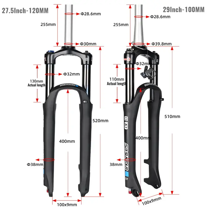 Fourche de suspension SR SUNTOUR XCR pour VTT