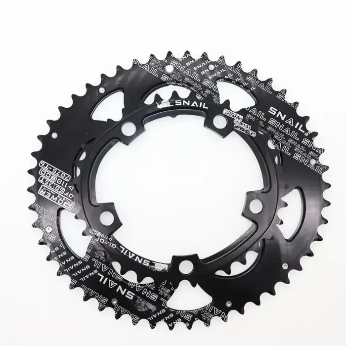 Plateau de pédalier double ovale/rond Snail 110BCD 2x pour vélo de route 50/34 52/36 53/39 54/40 compatible Shimano et SRAM 8 9 10 11 12 vitesses