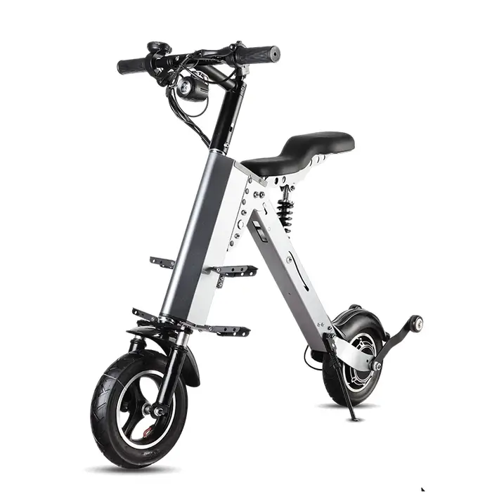 Scooter électrique pliant adulte 3 roues léger avec 2 sièges 350w 36v blanc/gris Mini Tricycle électrique voyage pour la famille