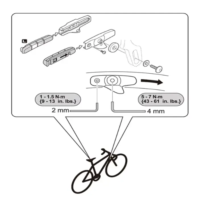 1 paire de plaquettes de frein durables pour vélo
