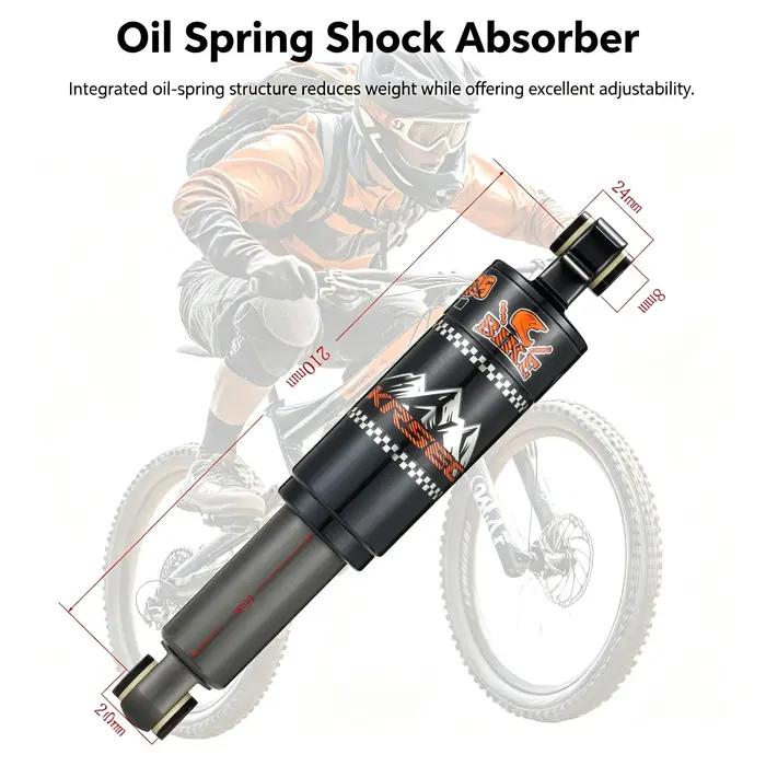 Amortisseur arrière de vélo 125/150/165/190/210 mm, amortisseur de scooter électrique, amortisseur à ressort à huile pour VTT