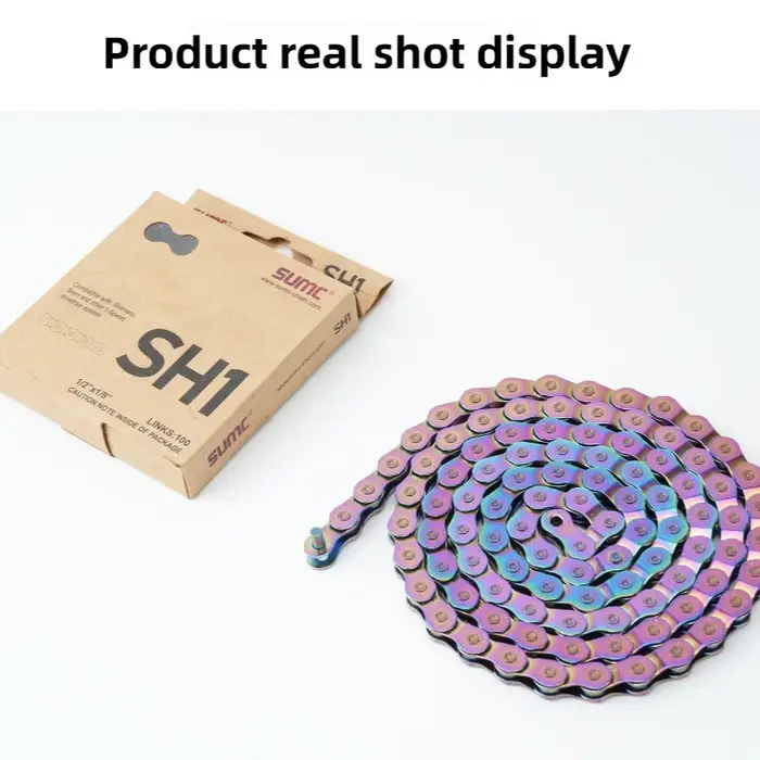 Chaîne monovitesse demi-chaîne 1/2x1/8 pouce 100 maillons haute résistance pour BMX