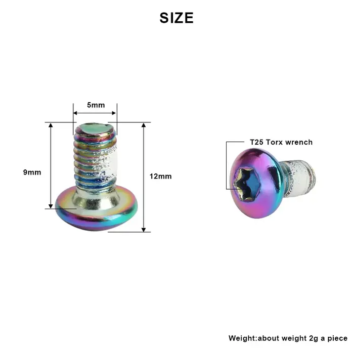 Boulons Torx de Rotor de frein à disque de vélo T25 M5x9mm, vis de fixation de vélo de route en acie