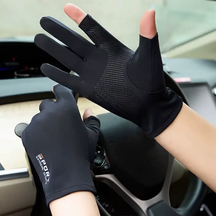 Gants de cyclisme antidérapants en soie glacée pour hommes et femmes