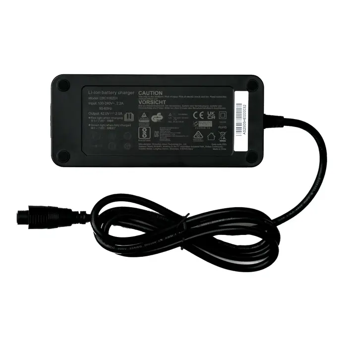 Chargeur 42V 2A 85W 5 broches rond pour batteries 36V de Fischer