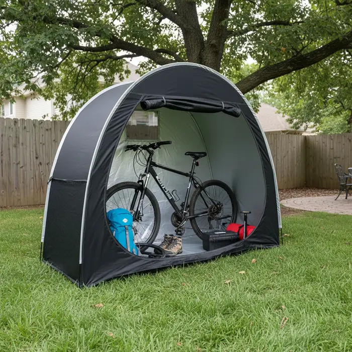 Abri de vélo portable pour l'extérieur, tente de rangement, cadre en alliage d'aluminium, tissu Oxfo
