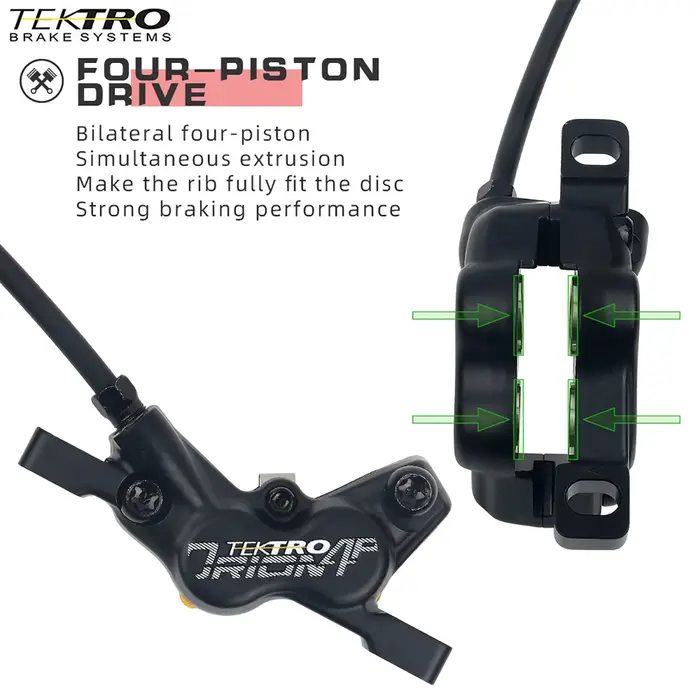 Frein à disque hydraulique VTT TEKTRO 4 pistons HD-M745 avec câble interne