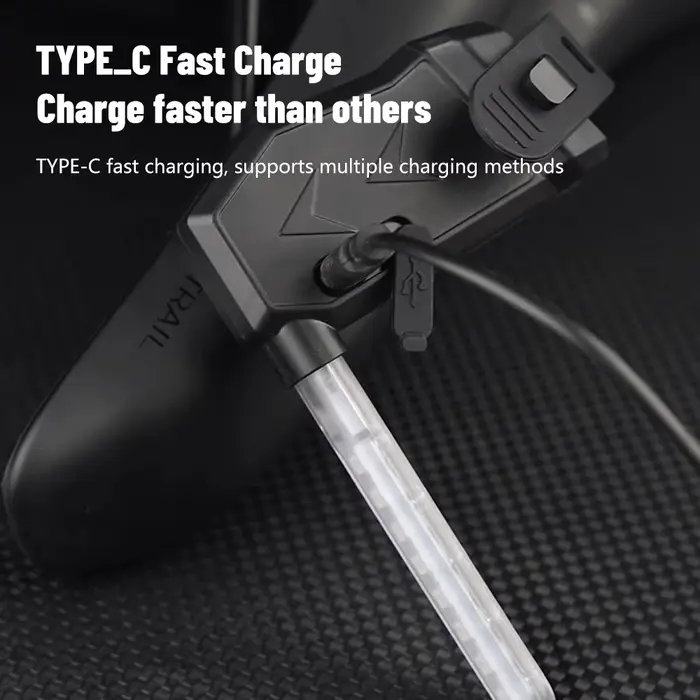 Feu arrière de vélo couleur LED à eau qui coule, clignotant Rechargeable, feu arrière d'avertissement pour vtt, vélo de route, cyclisme