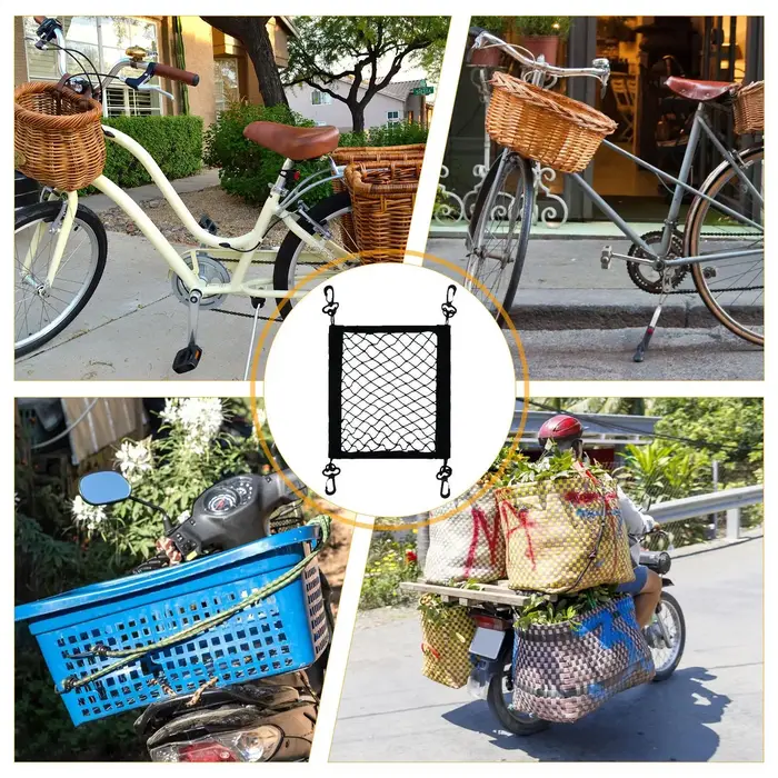 Filet de chargement pour moto en polyester hautement élastique avec 4 crochets réglables