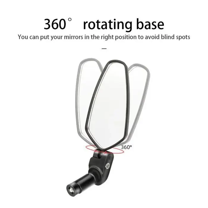 1 paire de rétroviseurs de vélo rotatifs