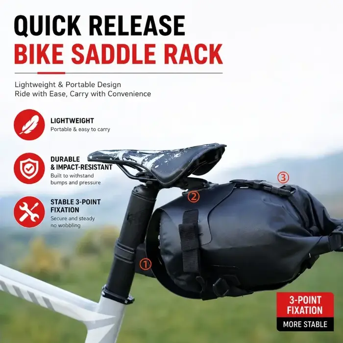 Support de sacoche arrière à fixation rapide pour vélo