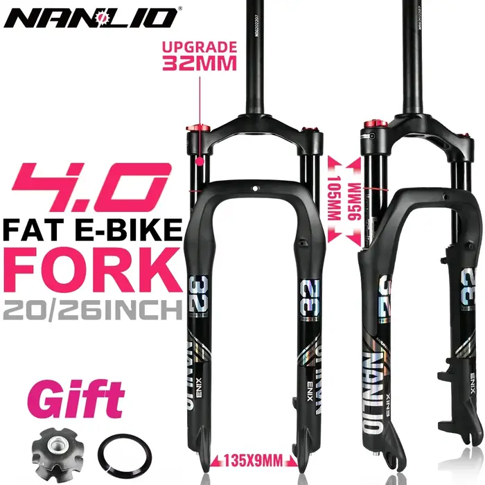 Nanlio – fourche de Suspension Fat Bike 20/26 pouces