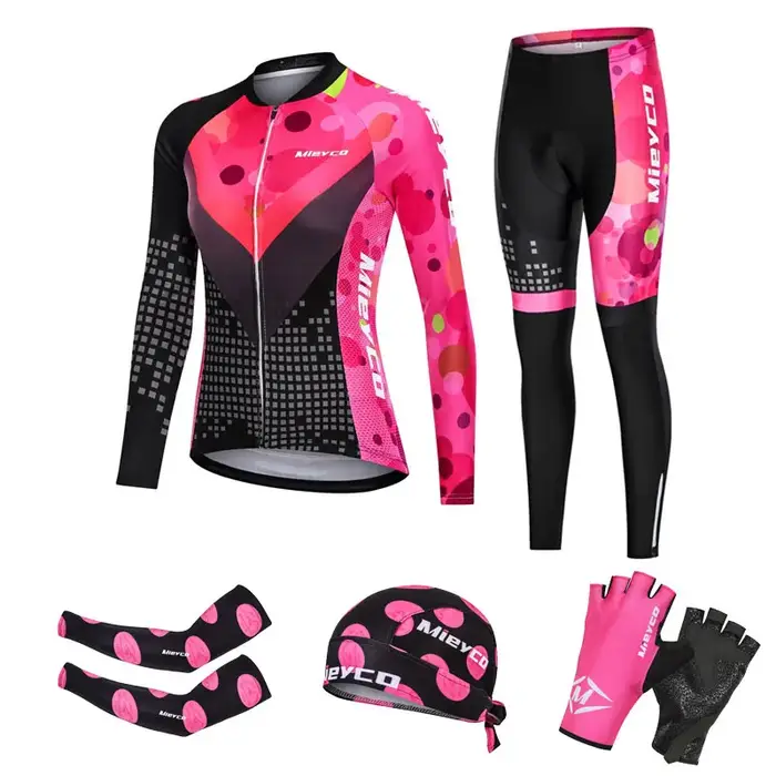 Ensemble de cyclisme pour femme : Maillot et pantalon longs pour VTT – Vêtements de sport