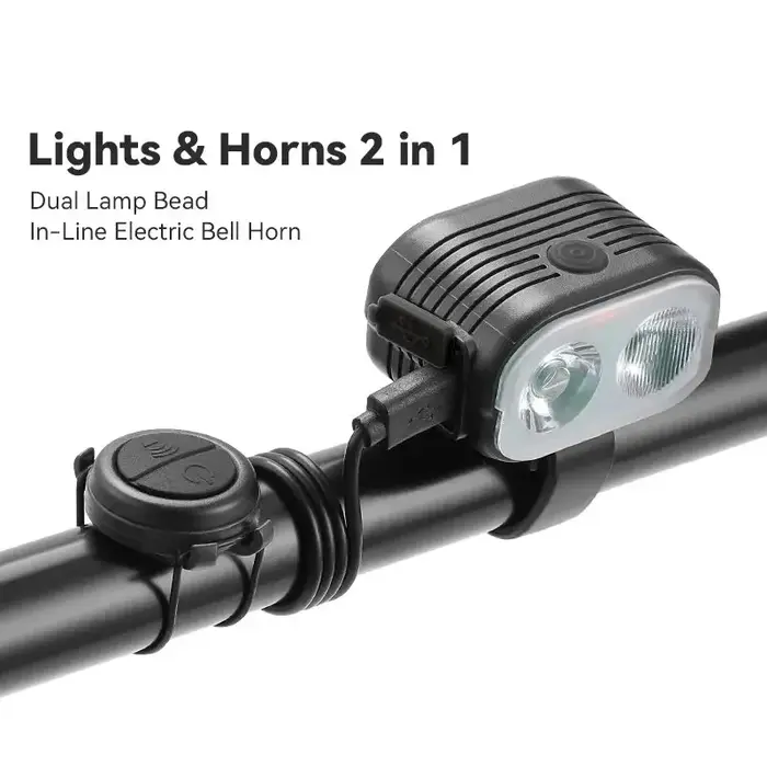 OFFBONDAGE-Klaxon de sauna 2 en 1 pour vélo, éclairage proche et lointain, lampe 2/4 perlée, command
