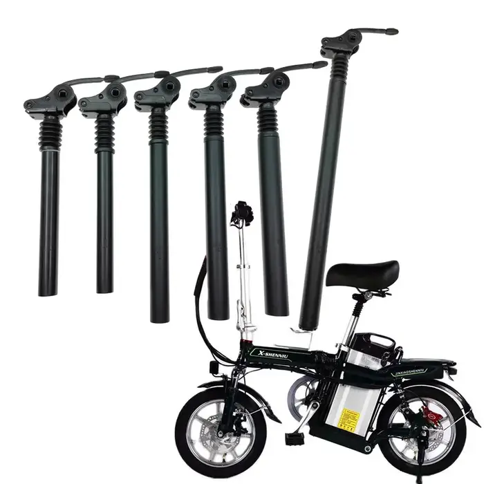 Tige de selle à suspension amortissante en alliage d'aluminium pour vélo électrique VAE VTT et vélo pliant avec amortissement de chocs et 20 coloris