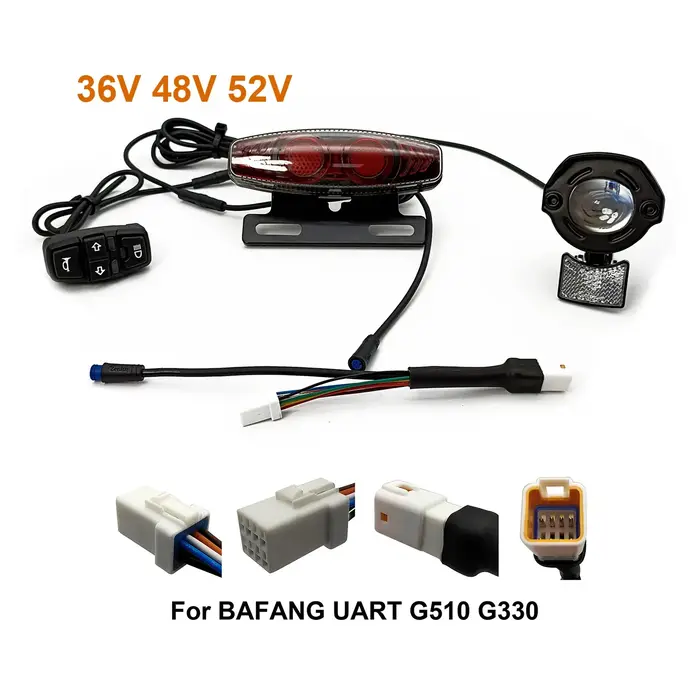 LinHi vélo électrique modifié vélo lumière kit étanche universel 24V 36V 48V 60V BAFANG KUNTENG JULET feux de freinage de direction