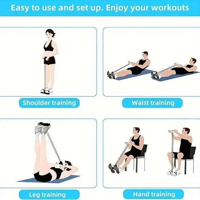 Entraîneur de fitness portable à domicile avec pédale antidérapante et poignée souple
