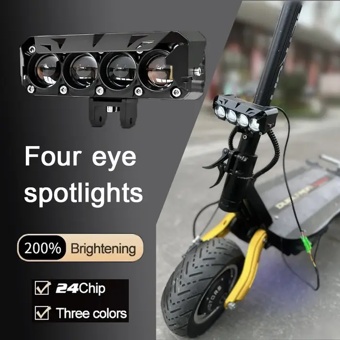 Phare avant Four EYE Spotlight 38W pour tous les scooters Dualtron Thunder Victor Spider DT3, moto m