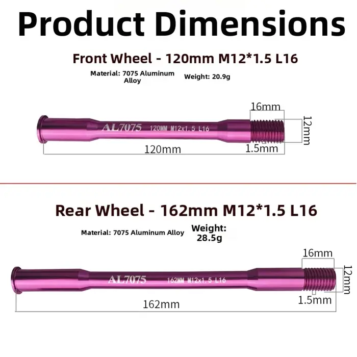 Essieu traversant de vélo AD350 300 500 RT380 RS360 RS450