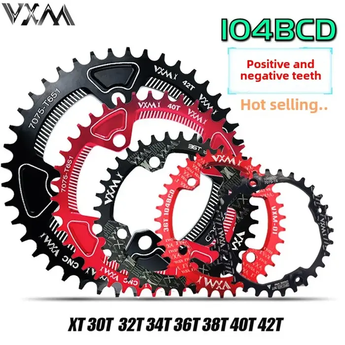 Vélo 104BCD VTT elliptique 32T 34T 36T 38T modifié plus et moins dents disque à dent unique accessoi