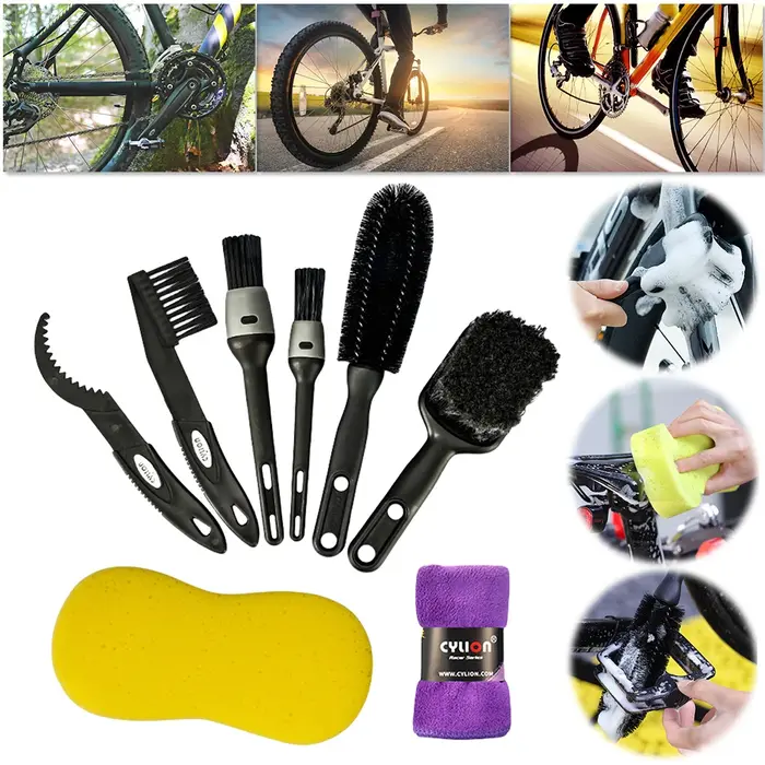 8 pièces ensemble d'outils de nettoyage de vélo Kit de brosse