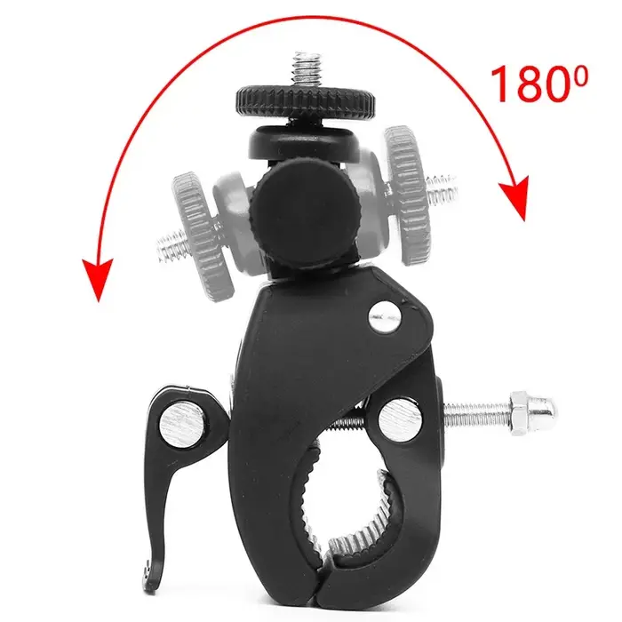 Universel 360 degrés rotatif 1/4 caméra DV vélo guidon pince support trépied montage vis
