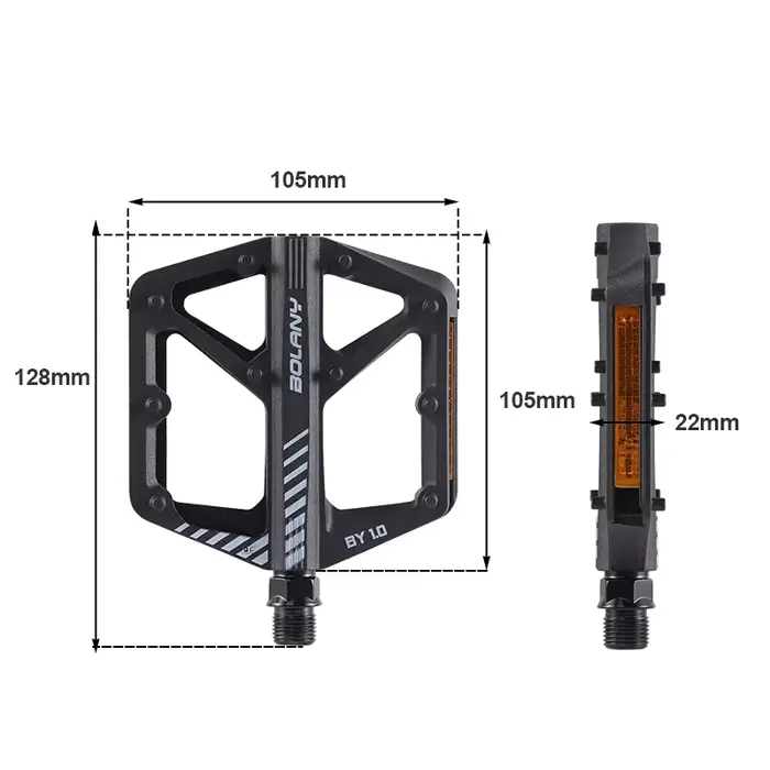 BOLANY Nylon pédale de vélo anti-dérapant VTT pédales anti-poussière joint étanche Double roulement