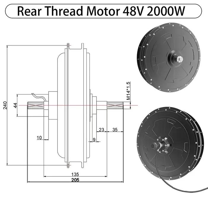 Kit de vélo électrique puissant 2000W 3000W avec moteur sans engrenage