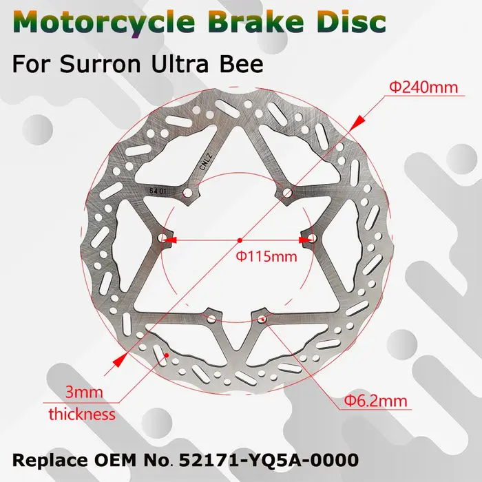 Disques de frein OTOM 3 mm pour vélo électrique Surron Ultra Bee, moto Sur-Ron, rotor de frein avant