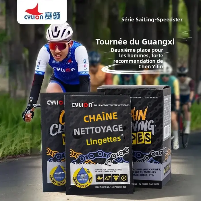 Lingettes de nettoyage jetables pour chaîne de vélo