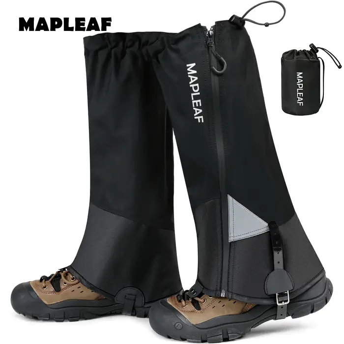 MAPLEAF Guêtres de randonnée leggings de protection pour les jambes, 600D PU imperméable, coupe-vent