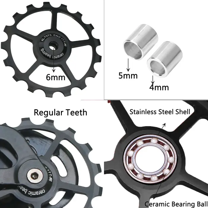 10T 11T 12T 13T 14T 15T 16T 17T vtt vélo de route dérailleur arrière poulie rouleau roulement en céramique Guide roue Jockey pour Shimano Sram
